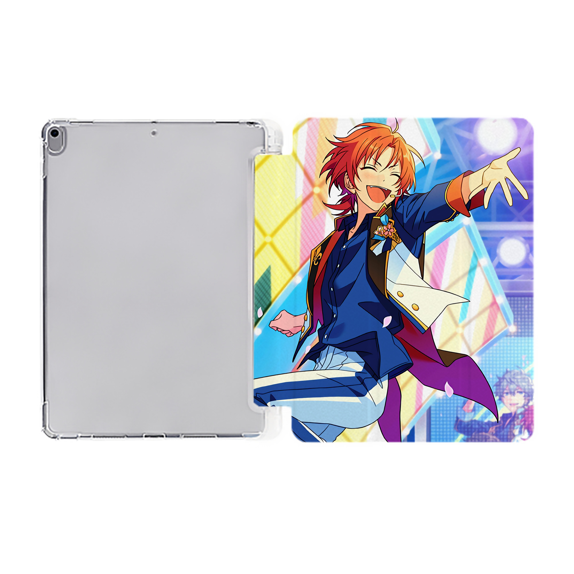 （画像用） あんさんぶるスターズ! Ensemble Stars IPad ケース ペン収納付き 三つ折りスタンド PUレザー×シリコン 対応機種9.5/10.5/10.9インチ